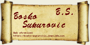 Boško Supurović vizit kartica